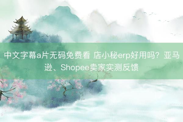中文字幕a片无码免费看 店小秘erp好用吗？亚马逊、Shopee卖家实测反馈