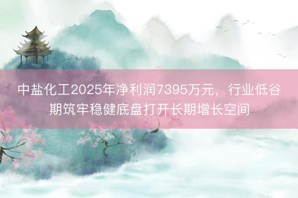 中盐化工2025年净利润7395万元，行业低谷期筑牢稳健底盘打开长期增长空间