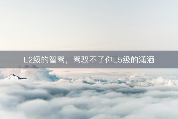 L2级的智驾，驾驭不了你L5级的潇洒