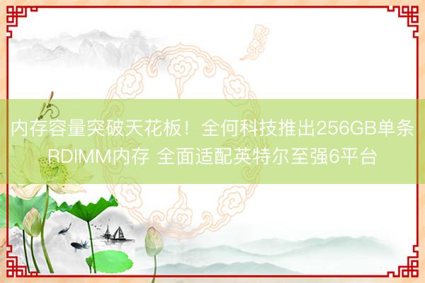内存容量突破天花板！全何科技推出256GB单条RDIMM内存 全面适配英特尔至强6平台