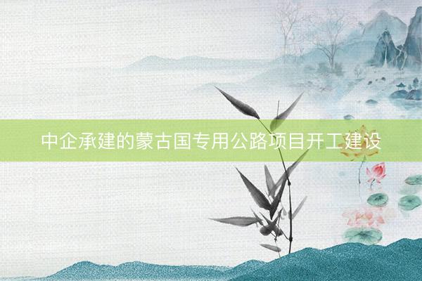中企承建的蒙古国专用公路项目开工建设