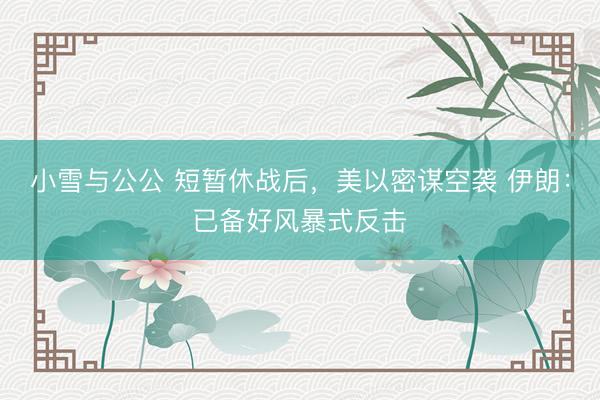 小雪与公公 短暂休战后，美以密谋空袭 伊朗：已备好风暴式反击
