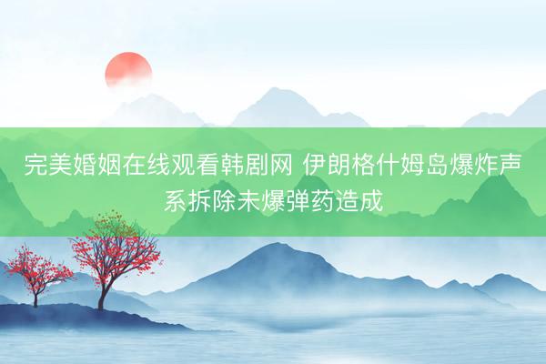 完美婚姻在线观看韩剧网 伊朗格什姆岛爆炸声系拆除未爆弹药造成