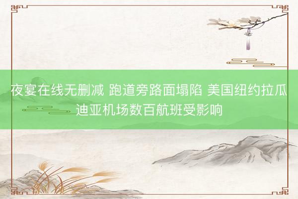 夜宴在线无删减 跑道旁路面塌陷 美国纽约拉瓜迪亚机场数百航班受影响