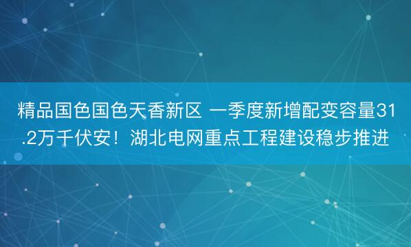精品国色国色天香新区 一季度新增配变容量31.2万千伏安！湖北电网重点工程建设稳步推进