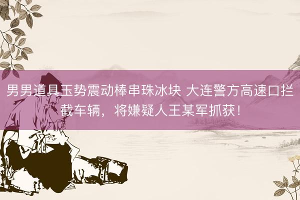 男男道具玉势震动棒串珠冰块 大连警方高速口拦截车辆，将嫌疑人王某军抓获！