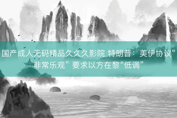 国产成人无码精品久久久影院 特朗普：美伊协议“非常乐观” 要求以方在黎“低调”