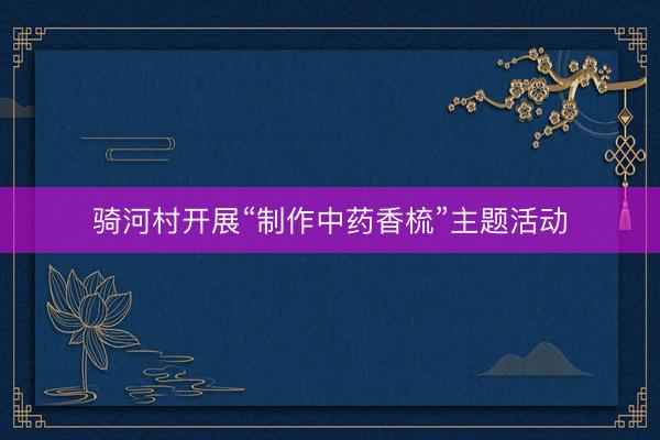 骑河村开展“制作中药香梳”主题活动