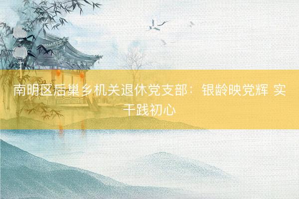 南明区后巢乡机关退休党支部：银龄映党辉 实干践初心