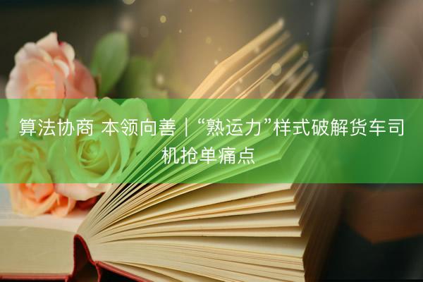 算法协商 本领向善|“熟运力”样式破解货车司机抢单痛点