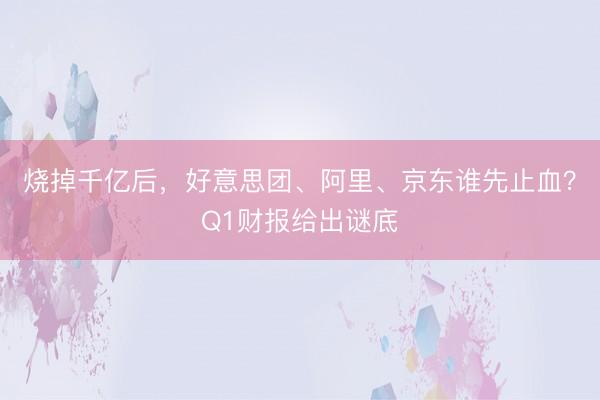 烧掉千亿后，好意思团、阿里、京东谁先止血？Q1财报给出谜底