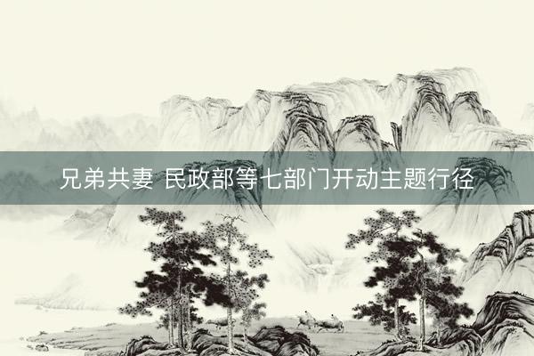 兄弟共妻 民政部等七部门开动主题行径