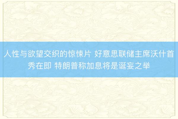 人性与欲望交织的惊悚片 好意思联储主席沃什首秀在即 特朗普称加息将是诞妄之举