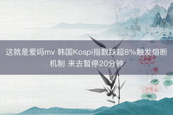 这就是爱吗mv 韩国Kospi指数跌超8%触发熔断机制 来去暂停20分钟