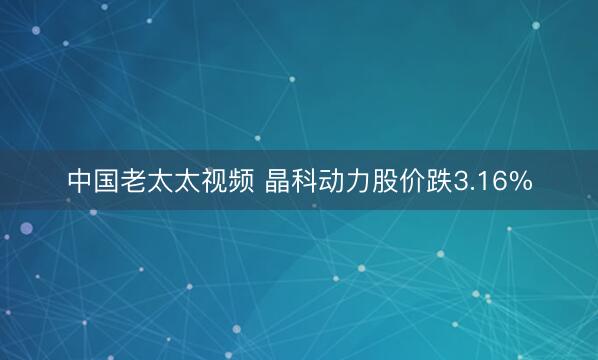 中国老太太视频 晶科动力股价跌3.16%