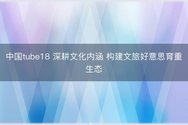 中国tube18 深耕文化内涵 构建文旅好意思育重生态