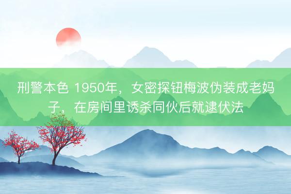 刑警本色 1950年，女密探钮梅波伪装成老妈子，在房间里诱杀同伙后就逮伏法