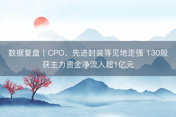 数据复盘丨CPO、先进封装等见地走强 130股获主力资金净流入超1亿元