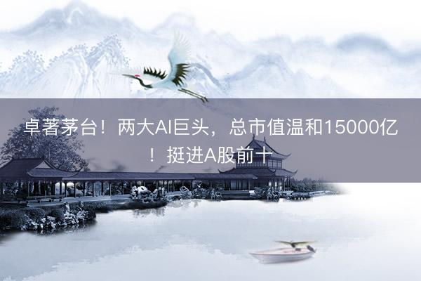卓著茅台！两大AI巨头，总市值温和15000亿！挺进A股前十